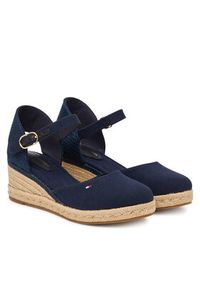 TOMMY HILFIGER - Tommy Hilfiger Espadryle Mid Wedge Espad Closed Toe FW0FW09233 Granatowy. Kolor: niebieski. Materiał: materiał #3