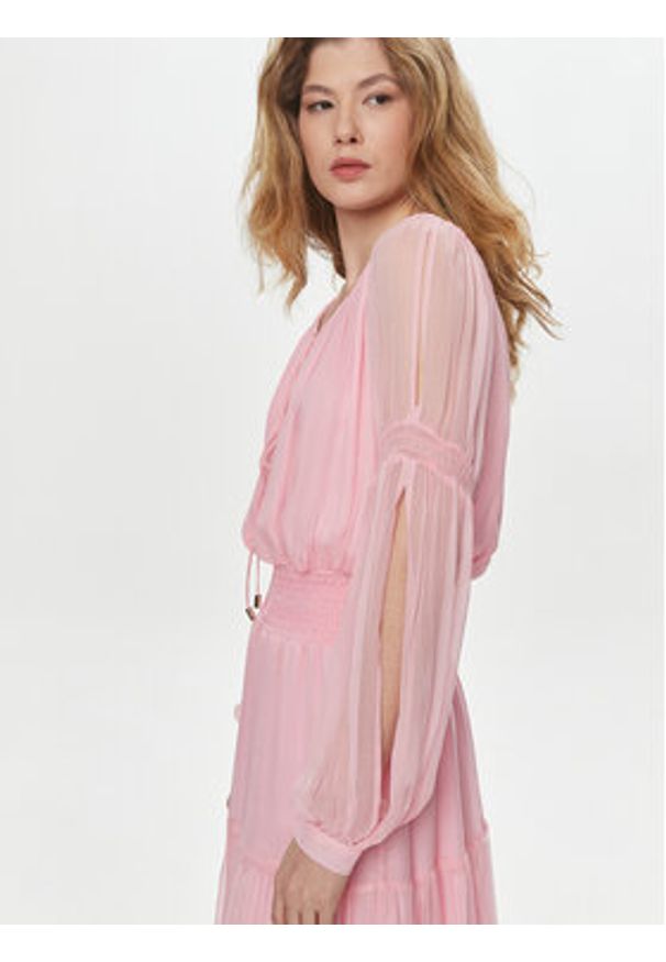 Liu Jo Sukienka codzienna MA4112 T3473 Różowy Regular Fit. Okazja: na co dzień. Kolor: różowy. Materiał: wiskoza. Typ sukienki: proste. Styl: casual