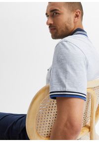 bonprix - Koszulka polo z czystej bawełny. Typ kołnierza: polo. Kolor: niebieski. Materiał: bawełna. Długość rękawa: krótki rękaw. Długość: krótkie #2