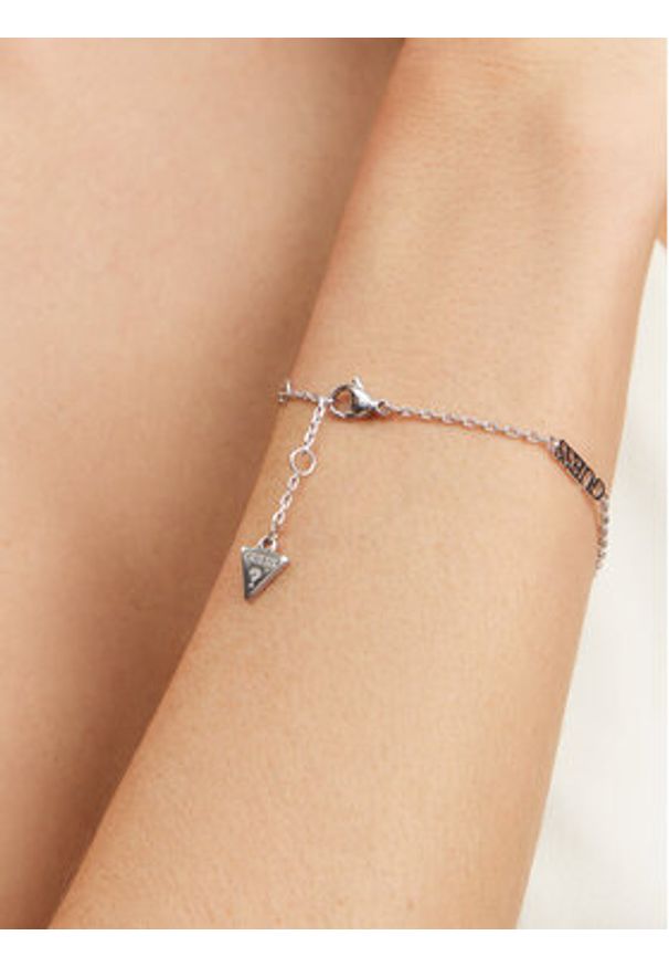 Guess Bransoletka Lovely Guess JUBB03 036JW Srebrne rodowanie. Materiał: metalowe. Kolor: srebrny