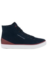 TOMMY HILFIGER - Buty Tommy Hilfiger HI Vulc Core Canvas FM0FM04729-DW5 - granatowe. Okazja: na co dzień. Kolor: niebieski. Materiał: guma, poliester, materiał. Szerokość cholewki: normalna