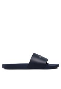 Calvin Klein Jeans Klapki Pool Slide HM0HM00455 Granatowy. Kolor: niebieski