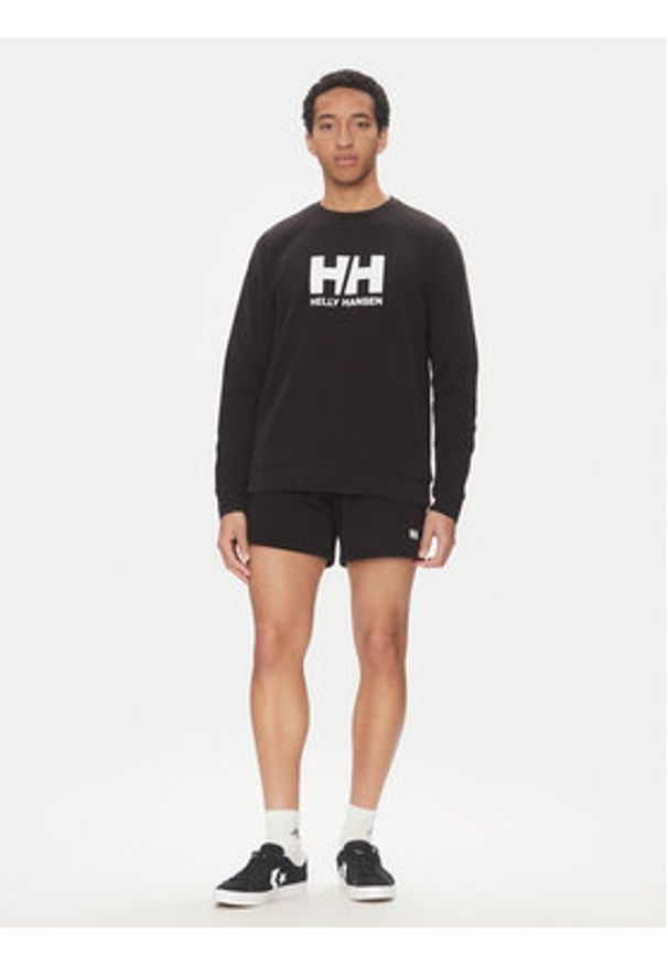 Helly Hansen Bluza Logo Crew 30395 Czarny Regular Fit. Kolor: czarny. Materiał: bawełna