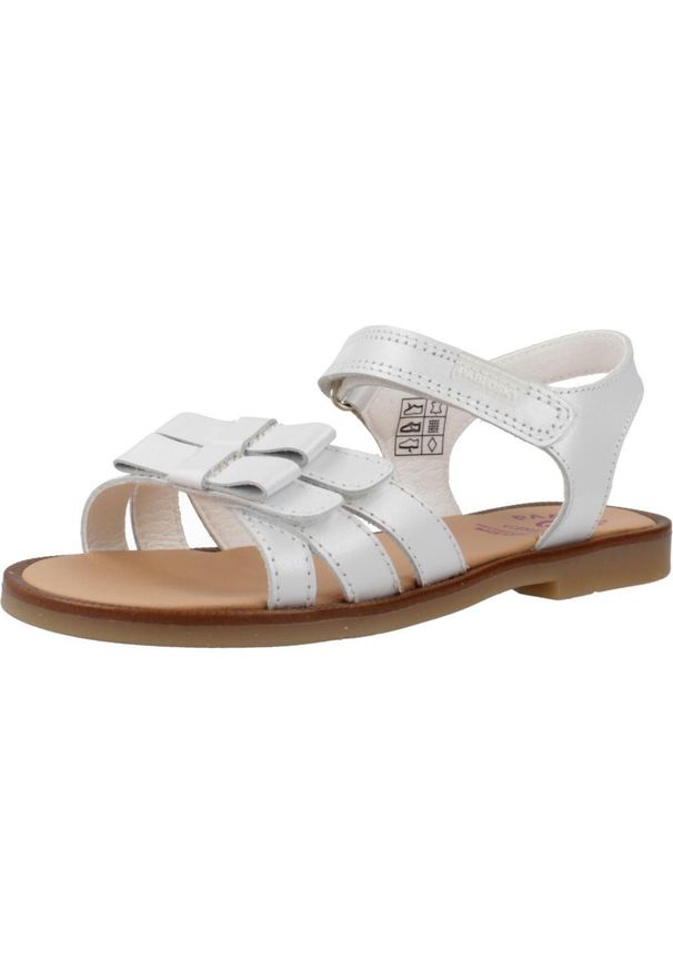 Sandały Pablosky Model 438908p. Kolor: biały. Materiał: skóra, tkanina. Sezon: lato