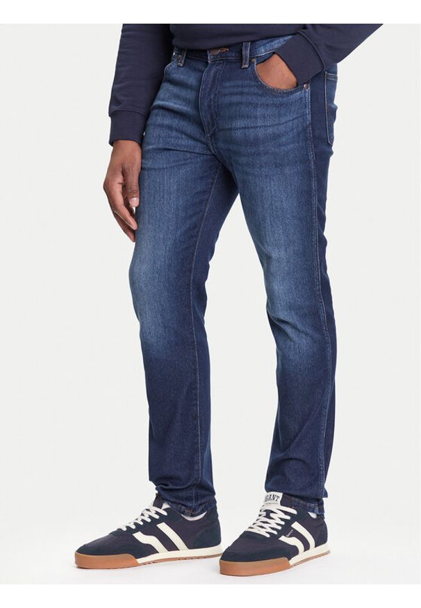Wrangler Jeansy Larston 112372934 Granatowy Slim Fit. Kolor: niebieski