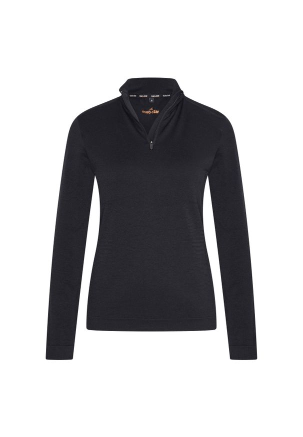 EURO-STAR - Sweter damski z zamkiem błyskawicznym Euro-Star Maggy. Kolor: czarny. Materiał: polar. Sezon: zima