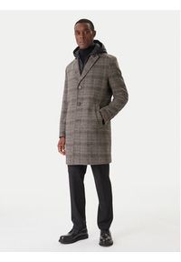 Karl Lagerfeld - KARL LAGERFELD Płaszcz wełniany 455733 554755 Szary Regular Fit. Typ kołnierza: dekolt w karo. Kolor: szary. Materiał: wełna, syntetyk #6