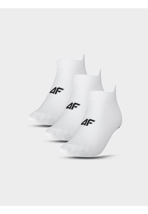 4f - 4F Skarpetki treningowe przed kostkę (3-pack) damskie - białe 35-38. Kolor: biały. Materiał: materiał, włókno, syntetyk, elastan. Wzór: jednolity. Sport: kolarstwo, fitness