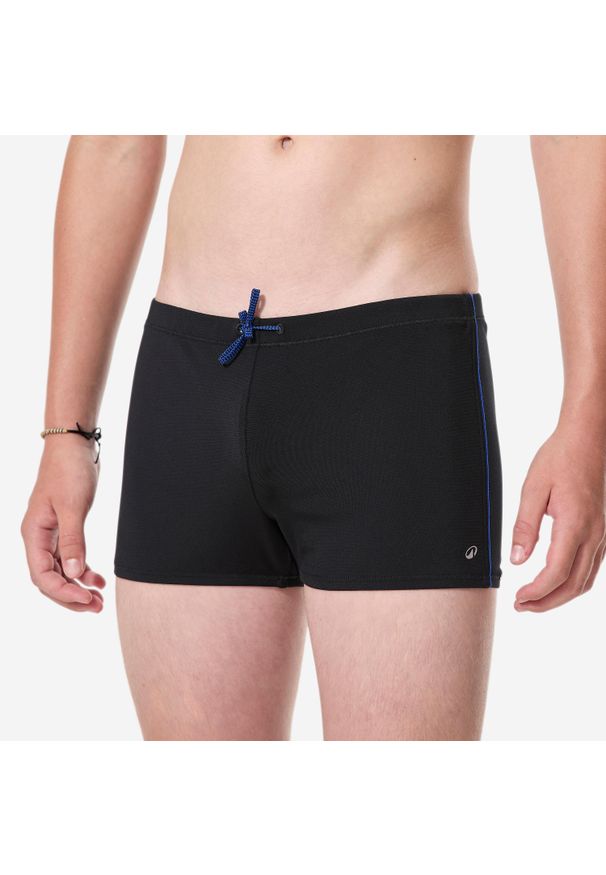 Decathlon - Bokserki pływackie dla dzieci Nabaiji 100+. Kolor: czarny, niebieski, wielokolorowy. Materiał: poliester, materiał