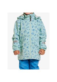 Kurtka dziecięca Didriksons Norma Print Jacket 3 - doodle pale mint 130 cm. Kolor: zielony. Wzór: nadruk