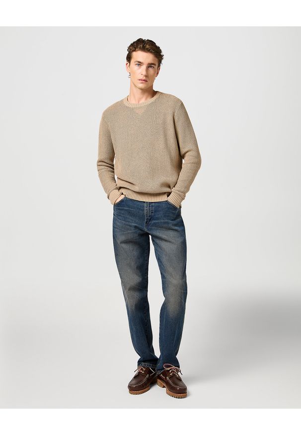 Wrangler - WRANGLER MĘSKA SWETER WRANGLER CREWNECK SWEATER TIMBERWOLF 112364321