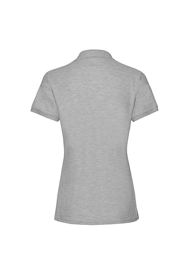 FRUIT OF THE LOOM - Damska Koszulka Polo Z Bawełny Premium. Typ kołnierza: polo. Kolor: szary. Materiał: bawełna