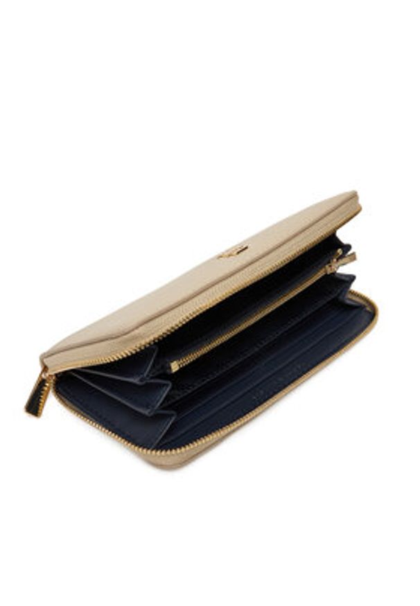 TOMMY HILFIGER - Tommy Hilfiger Duży Portfel Damski Th Icon Lrg Za AW0AW17744 Beżowy. Kolor: beżowy. Materiał: skóra
