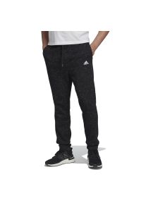 Adidas - Spodnie adidas Essentials French Terry Melange Joggers HE1794 - czarne. Kolor: czarny. Materiał: dresówka, wiskoza, materiał, bawełna, poliester