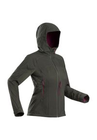 FORCLAZ - Kurtka turystyczna damska MT900 Softshell. Kolor: zielony. Materiał: softshell