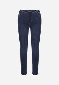 Born2be - Niebieskie Jeansy z Domieszką Wiskozy o Kroju Skinny z Regularnym Stanem Zenisa. Okazja: na co dzień. Kolor: niebieski. Styl: casual #2