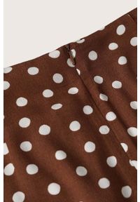 mango - Mango spódnica Mallorca kolor brązowy midi prosta. Okazja: na co dzień. Stan: podwyższony. Kolor: brązowy. Materiał: tkanina. Styl: casual #6