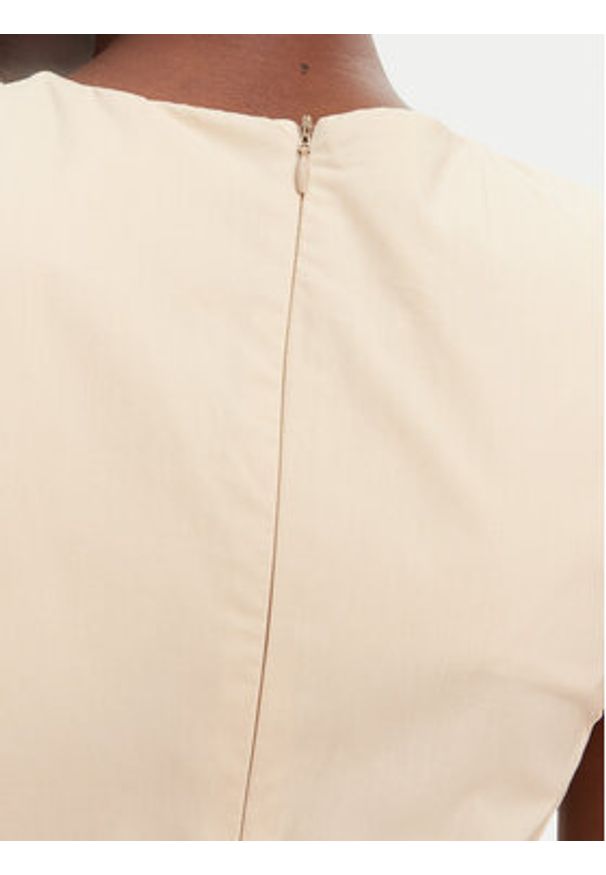 ViCOLO Sukienka codzienna TD0650 Beżowy Regular Fit. Okazja: na co dzień. Kolor: beżowy. Materiał: bawełna. Typ sukienki: proste. Styl: casual