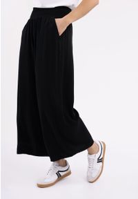 Volcano - Luźne, szerokie spodnie R-AMINA. Materiał: wiskoza, skóra, materiał. Sezon: wiosna, lato. Styl: klasyczny #1
