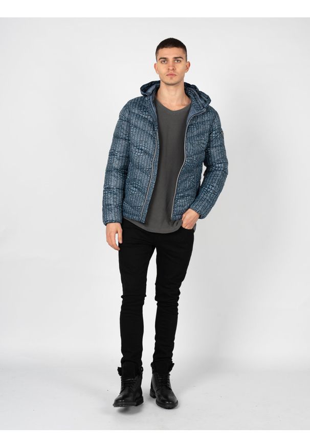 Guess Kurtka "Down Jkt" | M2YL45 WEQJ2 | Mężczyzna | Granatowy. Kolor: niebieski. Materiał: poliamid. Wzór: aplikacja