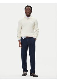 Polo Ralph Lauren Sweter 710974167003 Beżowy Regular Fit. Typ kołnierza: polo. Kolor: beżowy. Materiał: bawełna #4