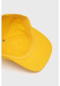 Polo Ralph Lauren czapka kolor żółty z nadrukiem. Kolor: żółty. Materiał: materiał, włókno. Wzór: nadruk