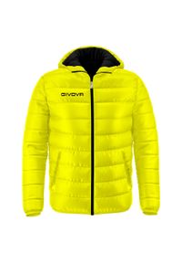 Kurtka sportowa Givova Olanda żółta 3XL. Typ kołnierza: kaptur. Kolor: żółty. Materiał: puch. Sezon: jesień, wiosna. Styl: sportowy