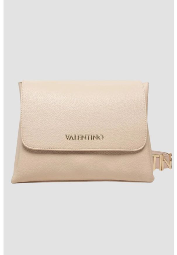 Valentino by Mario Valentino - VALENTINO Duża beżowa torebka Alexia. Kolor: beżowy. Styl: elegancki, casual, klasyczny