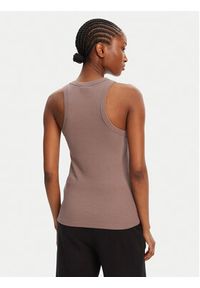 Hugo - HUGO Top 50508857 Brązowy Slim Fit. Kolor: brązowy. Materiał: bawełna