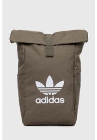 adidas Originals plecak kolor zielony duży z nadrukiem. Kolor: zielony. Materiał: materiał. Wzór: nadruk #1