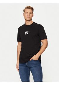 Karl Lagerfeld Jeans T-Shirt A1M17044 Czarny Regular Fit. Kolor: czarny. Materiał: bawełna