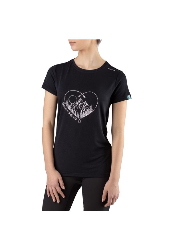 Koszulka turystyczna damska Viking Lenta Bamboo. Kolor: czarny