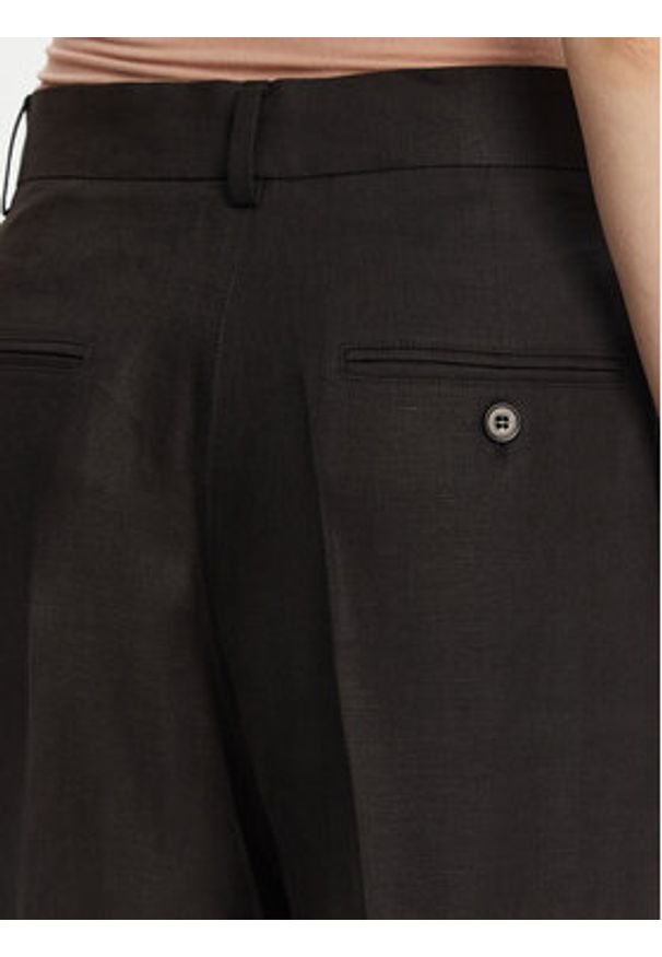 Weekend Max Mara Spodnie materiałowe Malizia 2515131052 Czarny Regular Fit. Kolor: czarny. Materiał: len