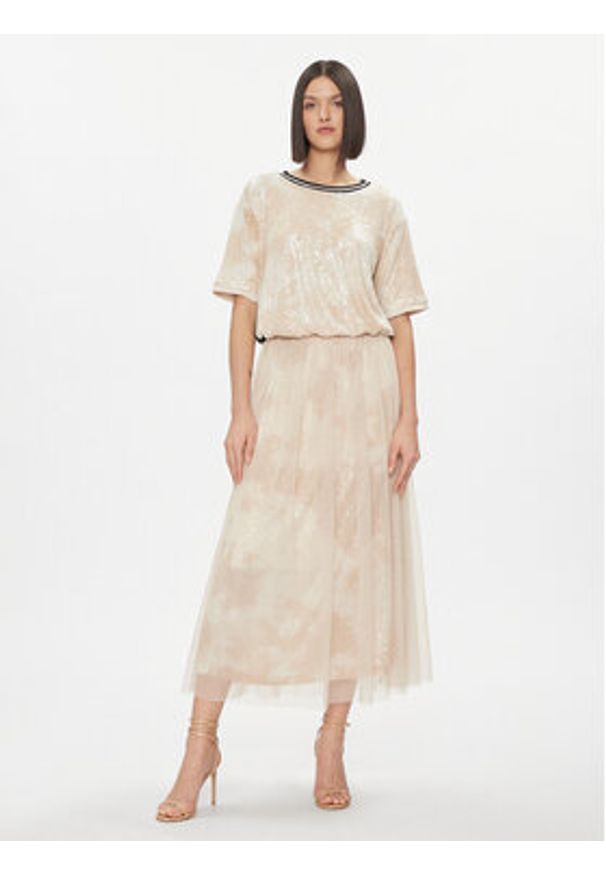 Liu Jo Bluzka TA4060 J4623 Beżowy Regular Fit. Kolor: beżowy. Materiał: syntetyk