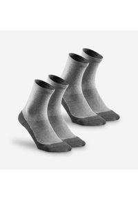 quechua - Skarpety turystyczne Quechua Hike 50 długie x 2. Kolor: szary. Materiał: poliamid, bawełna, elastan. Sport: turystyka piesza #1