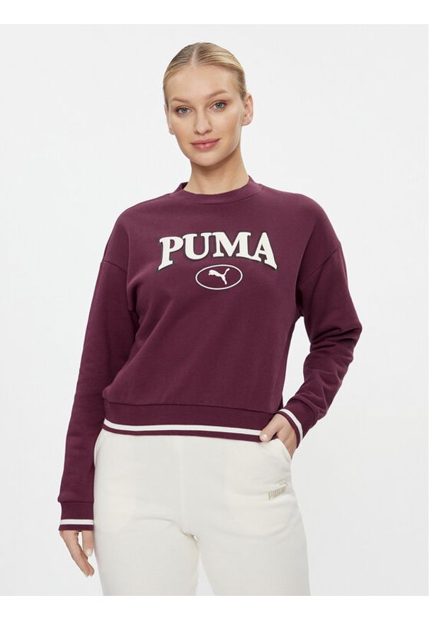 Puma Bluza Puma Squad 621488 Bordowy Regular Fit. Kolor: czerwony. Materiał: bawełna