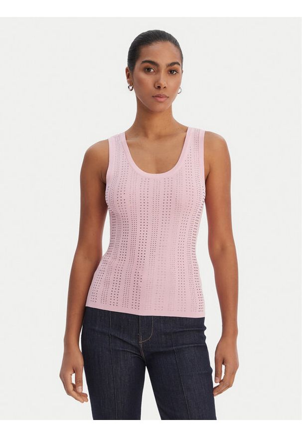 Fracomina Top FR26ST4005K524R9 Różowy Slim Fit. Kolor: różowy. Materiał: wiskoza