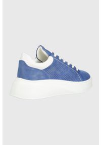 Answear Lab sneakersy. Nosek buta: okrągły. Zapięcie: sznurówki. Kolor: niebieski. Materiał: guma. Obcas: na platformie #4