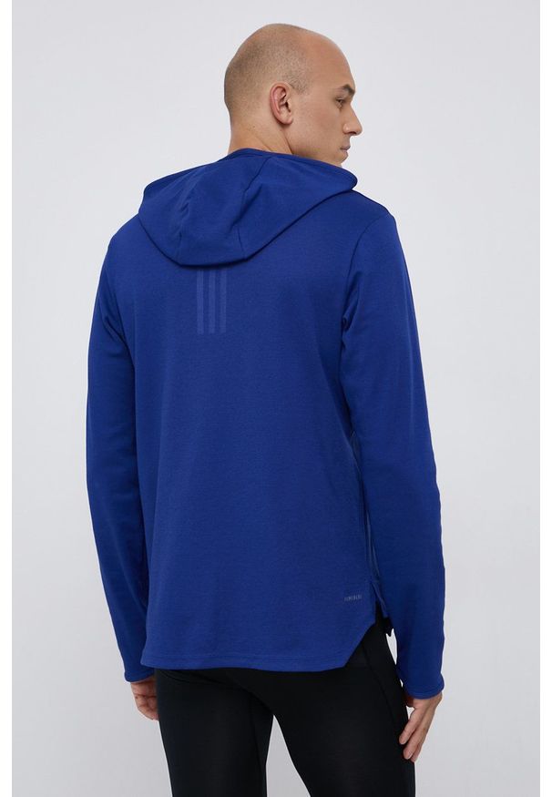 adidas Performance Bluza GT3893 męska z kapturem gładka. Okazja: na co dzień. Typ kołnierza: kaptur. Kolor: niebieski. Materiał: dzianina. Wzór: gładki. Styl: casual