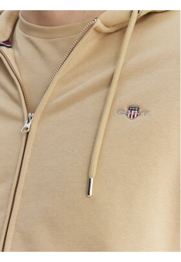 GANT - Gant Bluza Shield 2007059 Beżowy Regular Fit. Kolor: beżowy. Materiał: bawełna