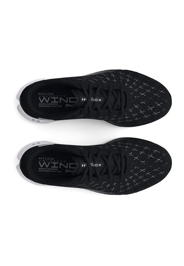 Buty treningowe męskie Under Armour Flow Velociti Wind 2. Zapięcie: sznurówki. Kolor: czarny. Materiał: materiał, tkanina, syntetyk, guma. Szerokość cholewki: normalna