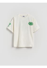 Reserved - T-shirt Boston Celtics NBA - złamana biel. Materiał: dzianina, bawełna #1