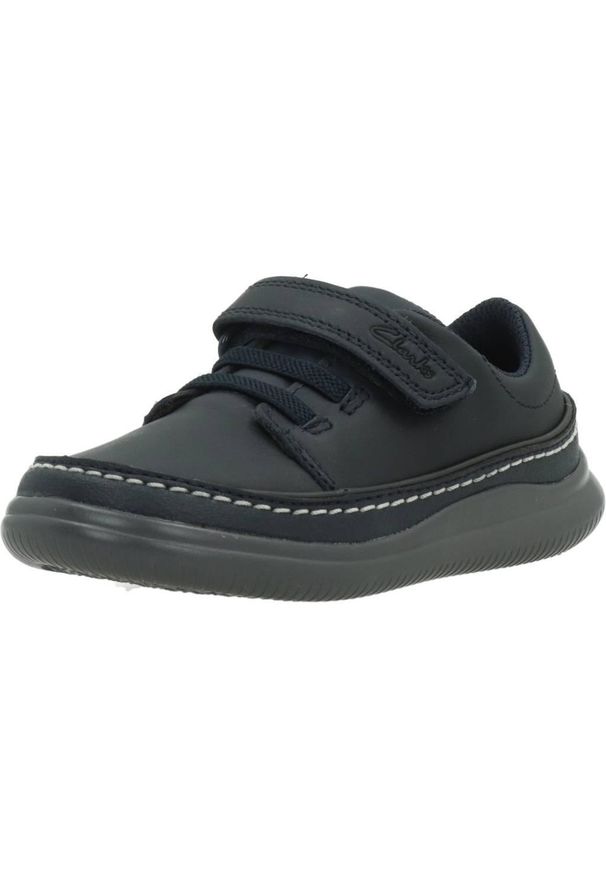 Clarks - Kapcie CLARKS CREST AERO T Niebieski. Kolor: niebieski. Materiał: syntetyk, tkanina, skóra. Sport: turystyka piesza