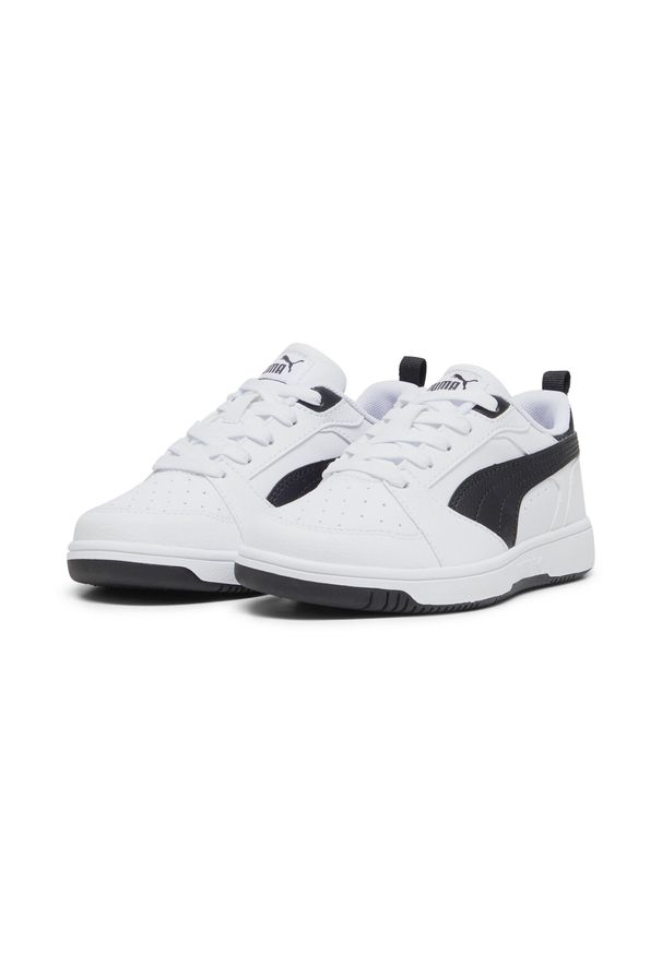 Puma - Dziecięce sneakersy Rebound V6 Lo PUMA White Black. Kolor: czarny, biały, wielokolorowy. Sport: bieganie