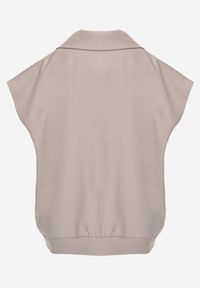 Born2be - Beżowa Garniturowa Kamizelka Oversize z Dwurzędowym Zapięciem Edriana. Okazja: na co dzień, na spotkanie biznesowe, do pracy. Kolor: beżowy. Materiał: poliester, jeans. Styl: casual, biznesowy, elegancki, klasyczny #6