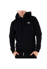 Bluza Alpha Industries Basic Hoody Small Logo 19631803 - czarna. Typ kołnierza: kaptur. Kolor: czarny. Materiał: bawełna, poliester. Wzór: aplikacja. Styl: klasyczny