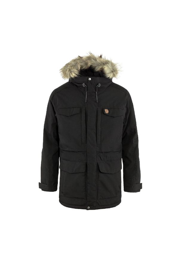 Fjällräven - Kurtka zimowa męska Fjallraven Nuuk Parka. Kolor: wielokolorowy, czarny, szary. Sezon: zima