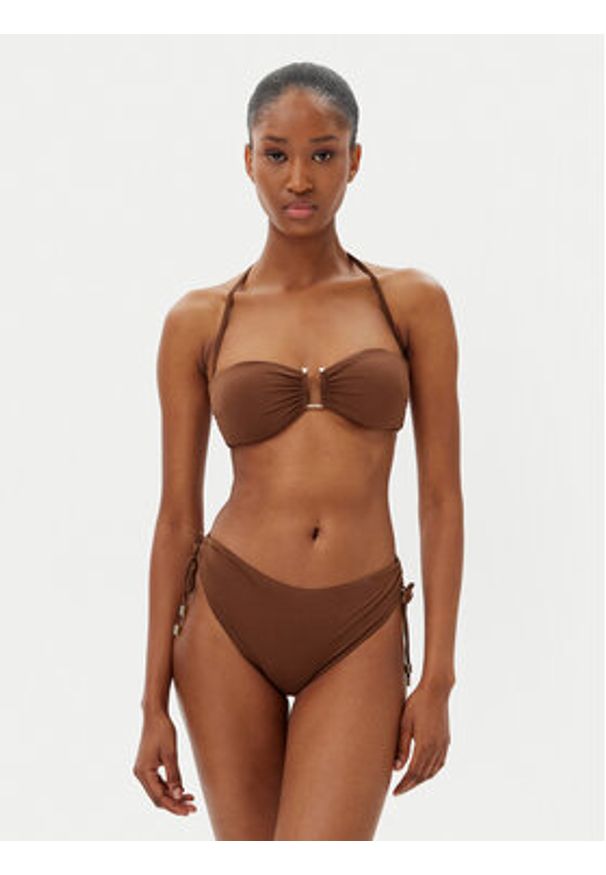 Max Mara Beachwear Góra od bikini Amelia 2516821199 Brązowy. Kolor: brązowy. Materiał: syntetyk