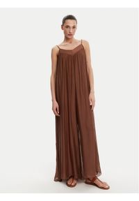 ViCOLO Kombinezon TD0588 Brązowy Relaxed Fit. Kolor: brązowy. Materiał: wiskoza