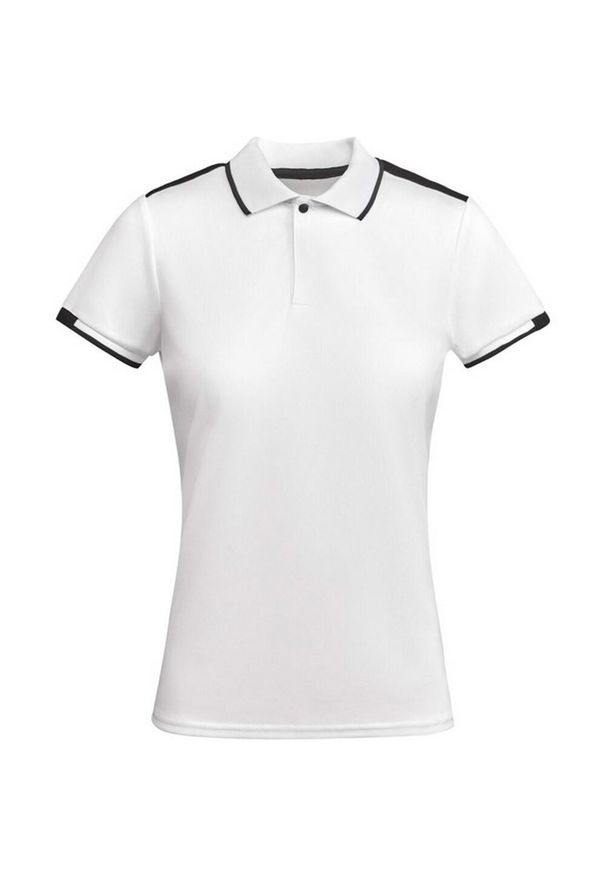 ROLY - Damska Sportowa Koszulka Polo Tamil Z Krótkim Rękawem. Typ kołnierza: polo. Kolor: czarny, wielokolorowy, biały. Długość rękawa: krótki rękaw. Długość: krótkie